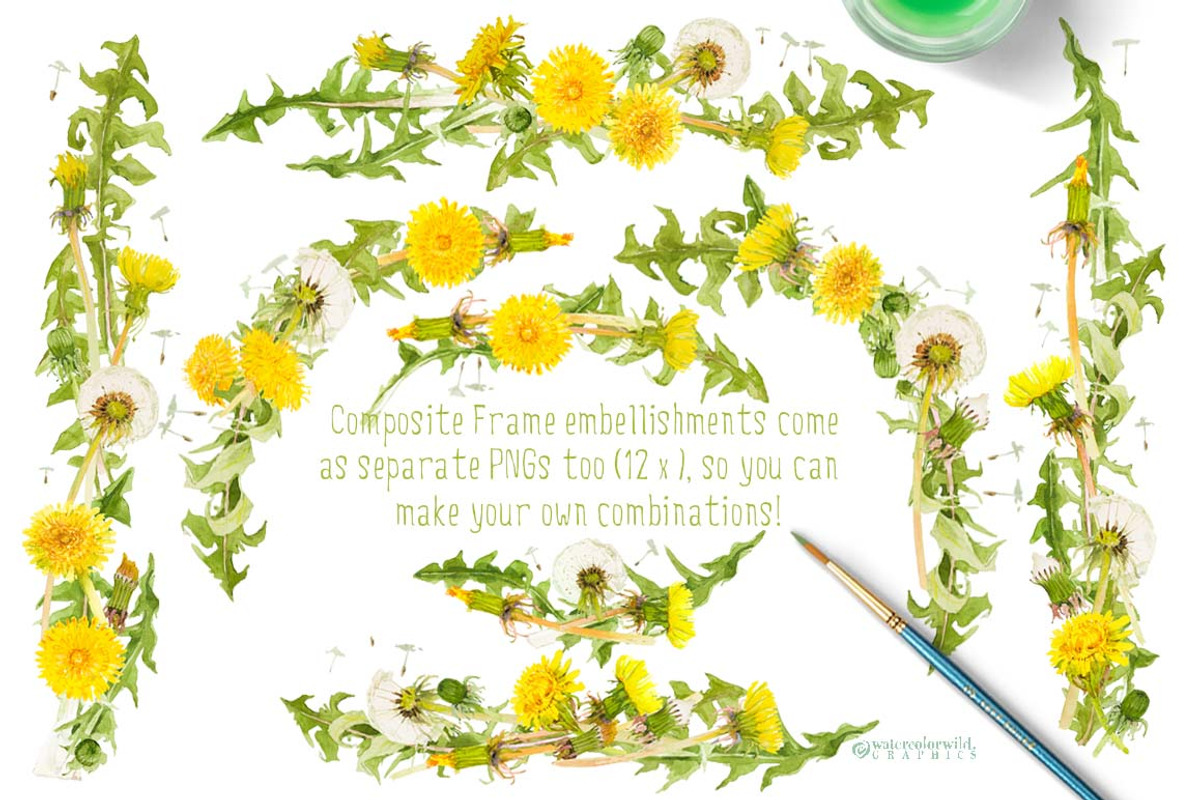 Dandelions-clipart set watercolor, an Illustration by watercolorwild.graphics (Photo 10 of 11)