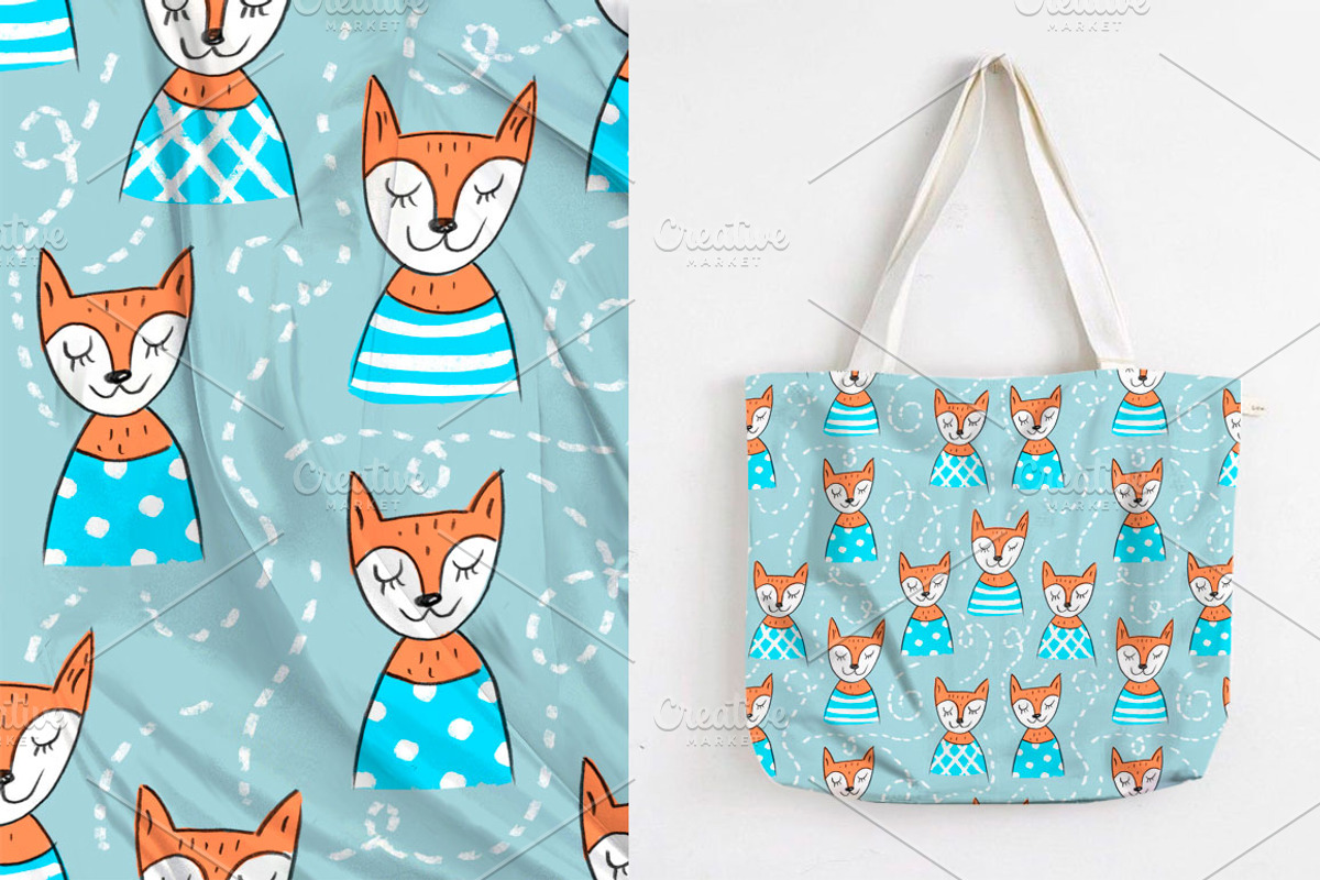 Seamless pattern with foxes, a Pattern Graphic by Melniklenart (Photo 2 of 4)