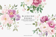 floral clipart watercolor peonies, a Decorative Illustration by Patishop Art (Thumbnail 4 of 10)
