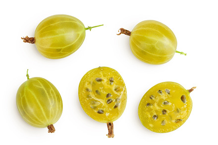 Green gooseberry isolated on white, a Food & Drink Photo by NataPhoto