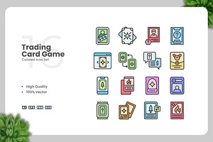 Trading Card Game Colored Icons, an Icon by Upnowgraphic