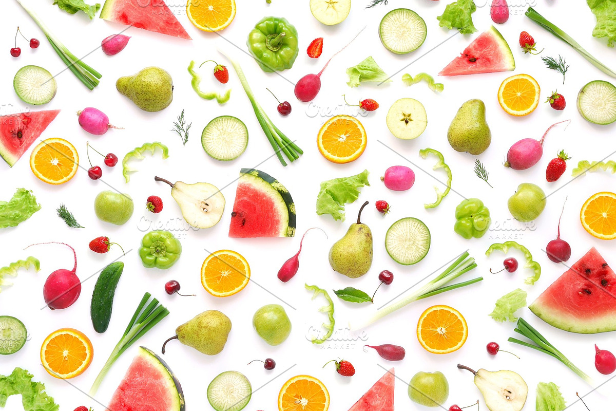 Pattern of vegetables and fruits., a Food & Drink Photo by Photo patterns (Photo 2 of 2)