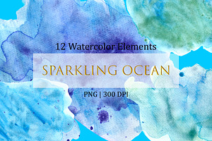 Hand-painted Sparkling Watercolors