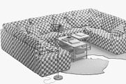 U-shaped sofa 3d model, a Furniture 3D Model by 3dmitruk (Thumbnail 10 of 11)