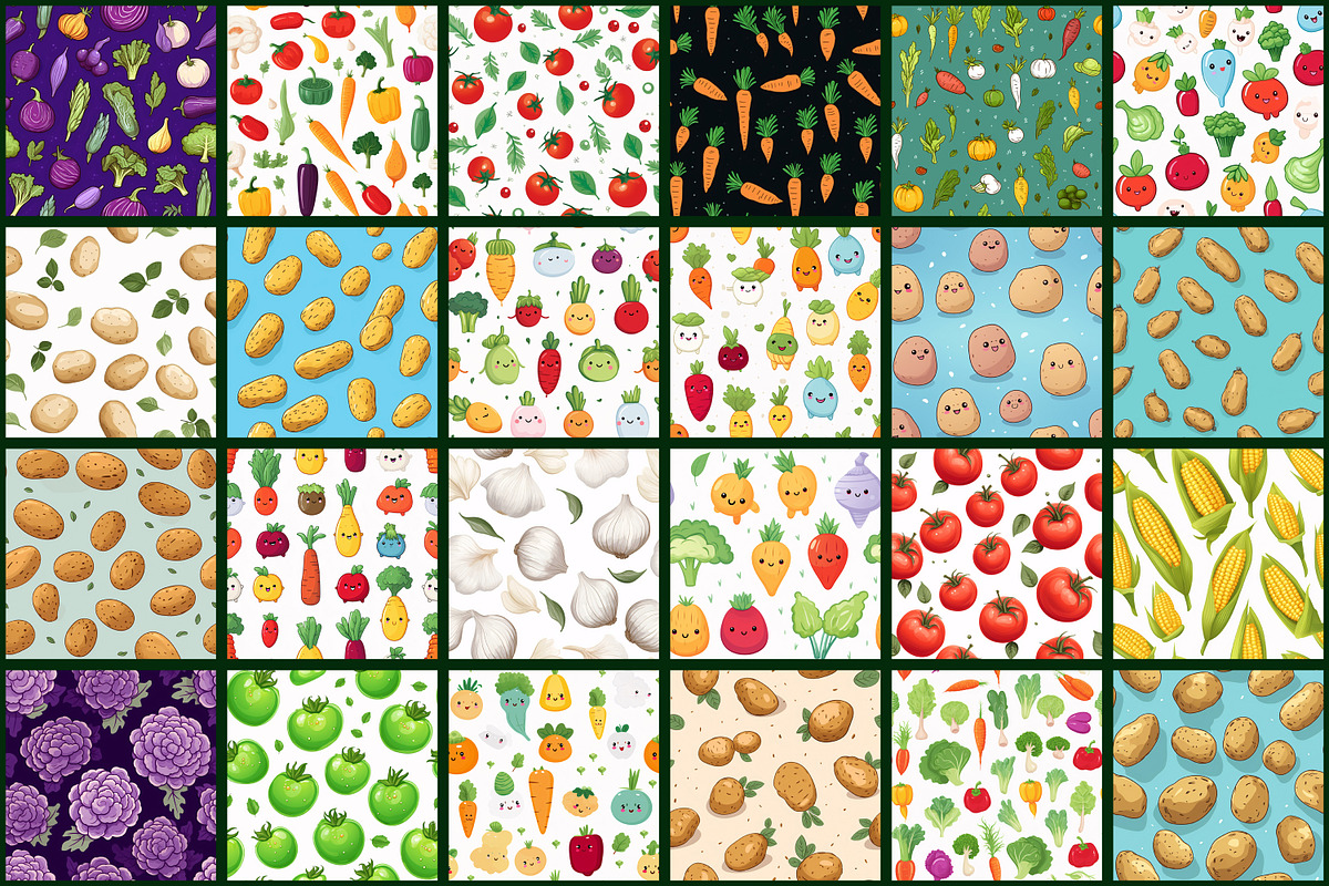 Vegetables Pattern, a Pattern Graphic by Forhadx5 (Photo 5 of 12)