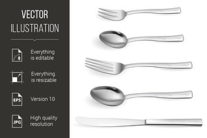 Realistic cutlery