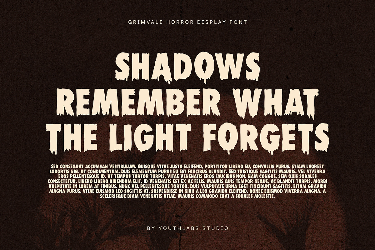Grimvale - Bold Horror Display Font, a Sans Serif Font by Youthlabs Studio (Photo 5 of 12)