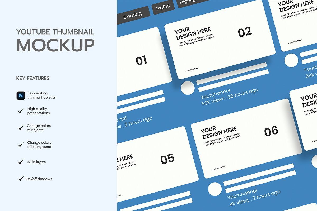 YouTube Thumbnail, a Product Mockup by graphypix (Photo 4 of 4)