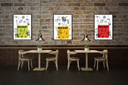 Mockup Bundle Poster Restaurant, a Print Template by Milan Mockup (Thumbnail 3 of 7)