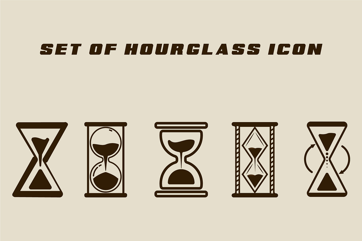 set of isolated hourglass icon, a Branding & Logo Template by zyxroun shop