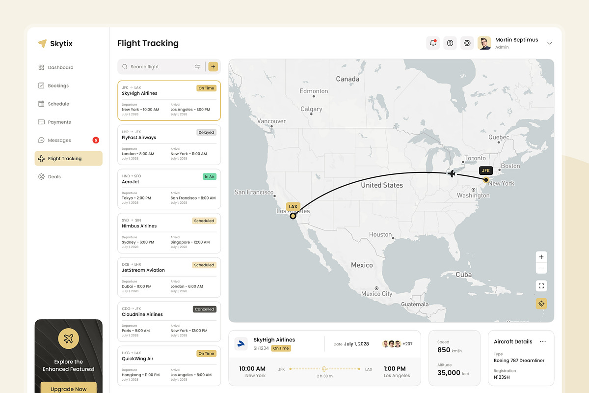 Flight Booking Management Dashboard, an UI Kit Template by peterdraw