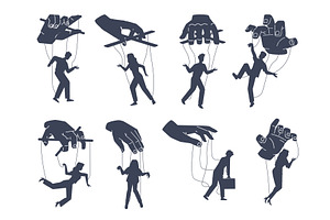 Set silhouettes human manipulator, a Person Illustration by YummyBuum