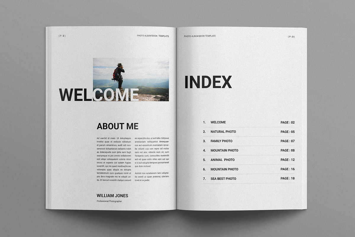 Photo Album Book Template, a Brochure Template by E-Type