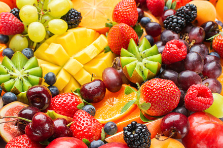 Rainbow fruits background stock photo containing fruits and rainbow