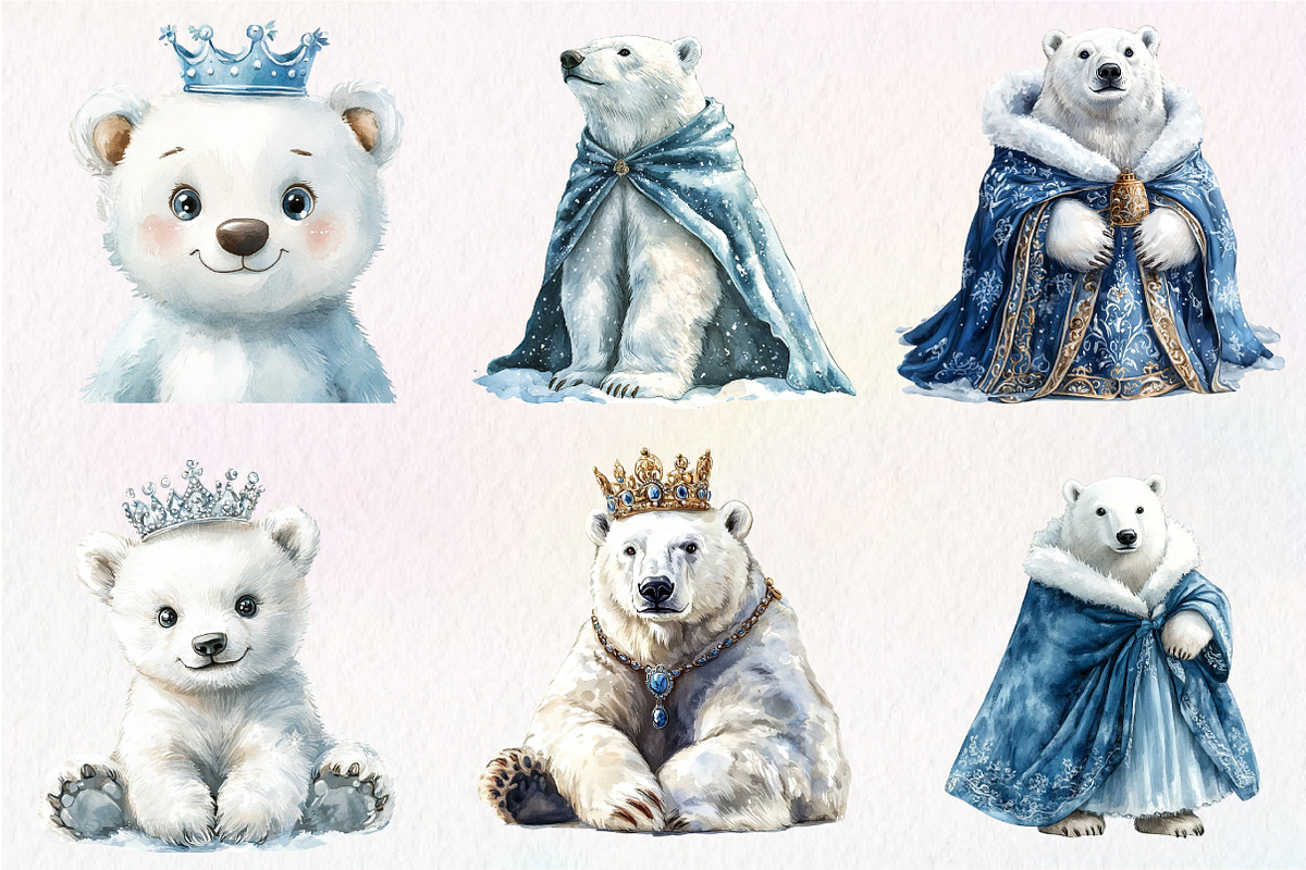 Christmas Polar Bear Clipart, an Illustration by Dream Creation (Photo 6 of 6)