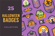 Halloween badges collection, an Illustration by Ivan Dubovik (Thumbnail 1 of 2)