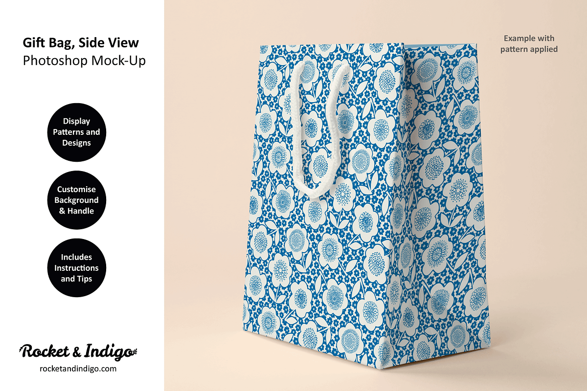 Gift Bag Side Photoshop Mock-Up, a Product Mockup by Rocket & Indigo (Photo 3 of 4)