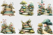 Whimsical Summer Pathway Clipart, a Seasonal Illustration by Rose Art (Thumbnail 3 of 5)