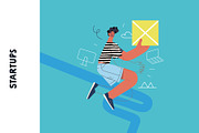 Startups flat vector illustrations, a Templates & Theme by Grivina's shop (Thumbnail 7 of 45)