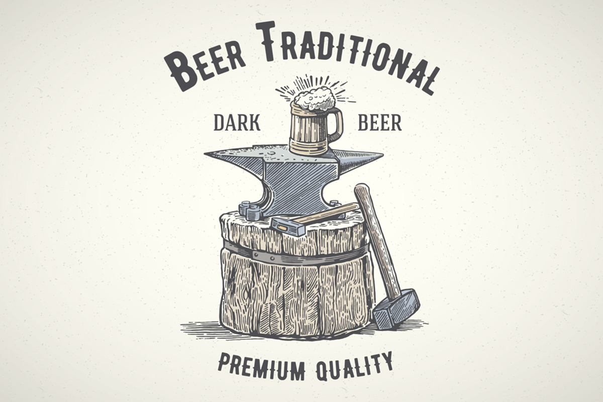 Blacksmith's anvil and beer mug, a Food Illustration by Countryside life (Photo 1 of 6)