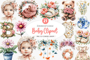 Watercolor Baby Sublimation PNG, an Illustration by SinaCreation