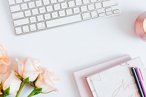 Feminine Girly Desk Stock Photo
