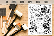 Stencil Romantic Rose, an Object Illustration by MARYCRAFTIRIA (Thumbnail 2 of 3)