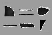 29 Black & White Ripped Paper Pieces, a Texture Graphic by Ksuview (Thumbnail 8 of 8)