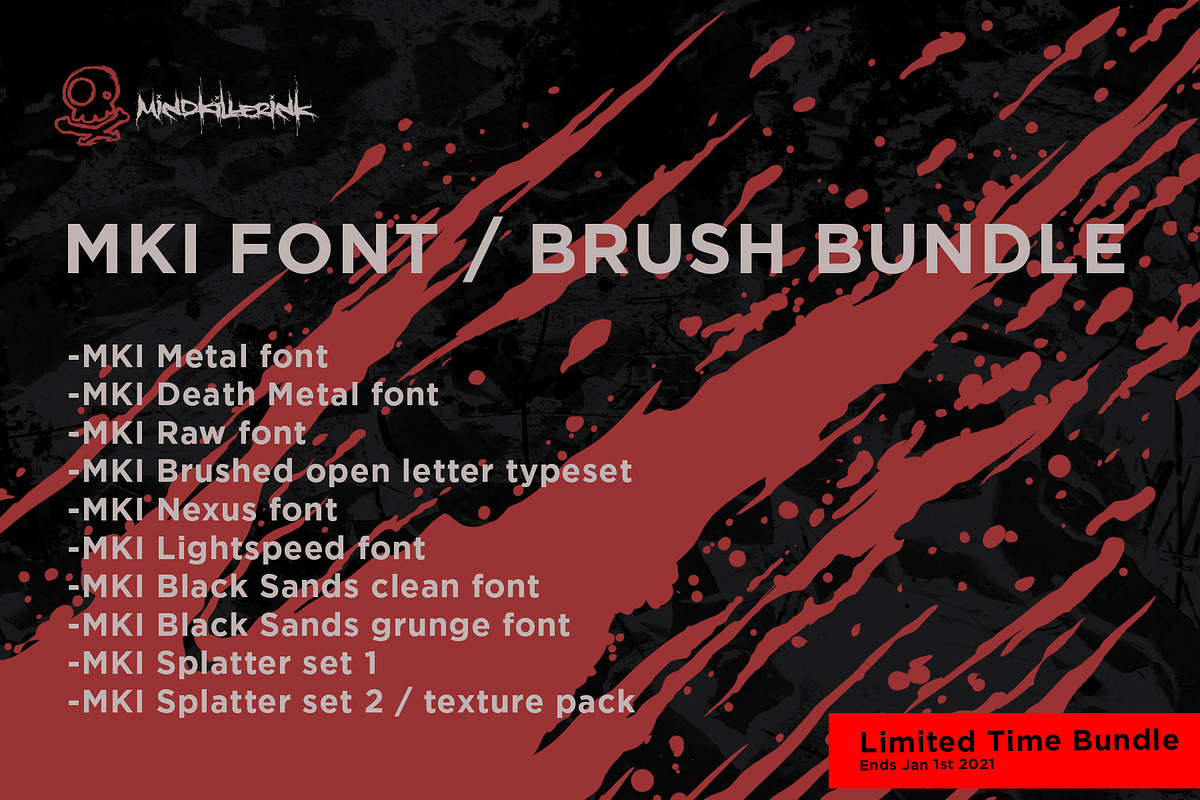 MKI FONT/BRUSH BUNDLE, a Font by MindkillerINK
