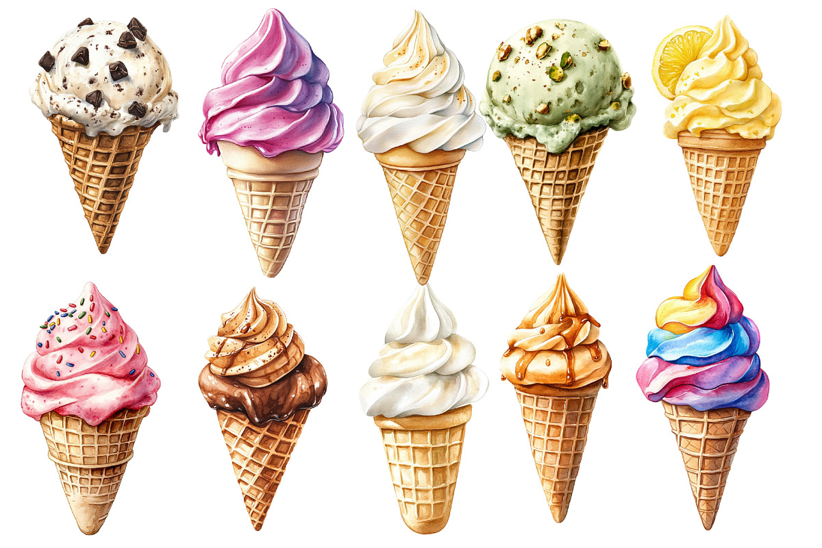 Ice Cream Cone Clipart, an Illustration by Designworld (Photo 3 of 5)