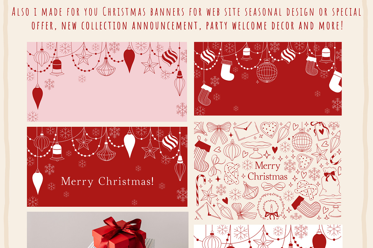 Merry & Red - Christmas line art, a Seasonal Illustration by Nataly_is_Drawing (Photo 8 of 11)