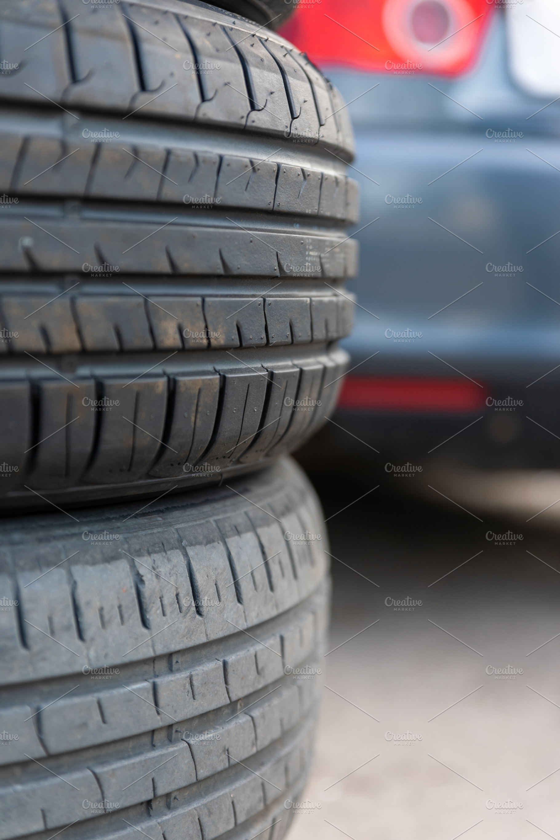 Stacked Used and New Tires, a Transportation Photo by Ales Munt
