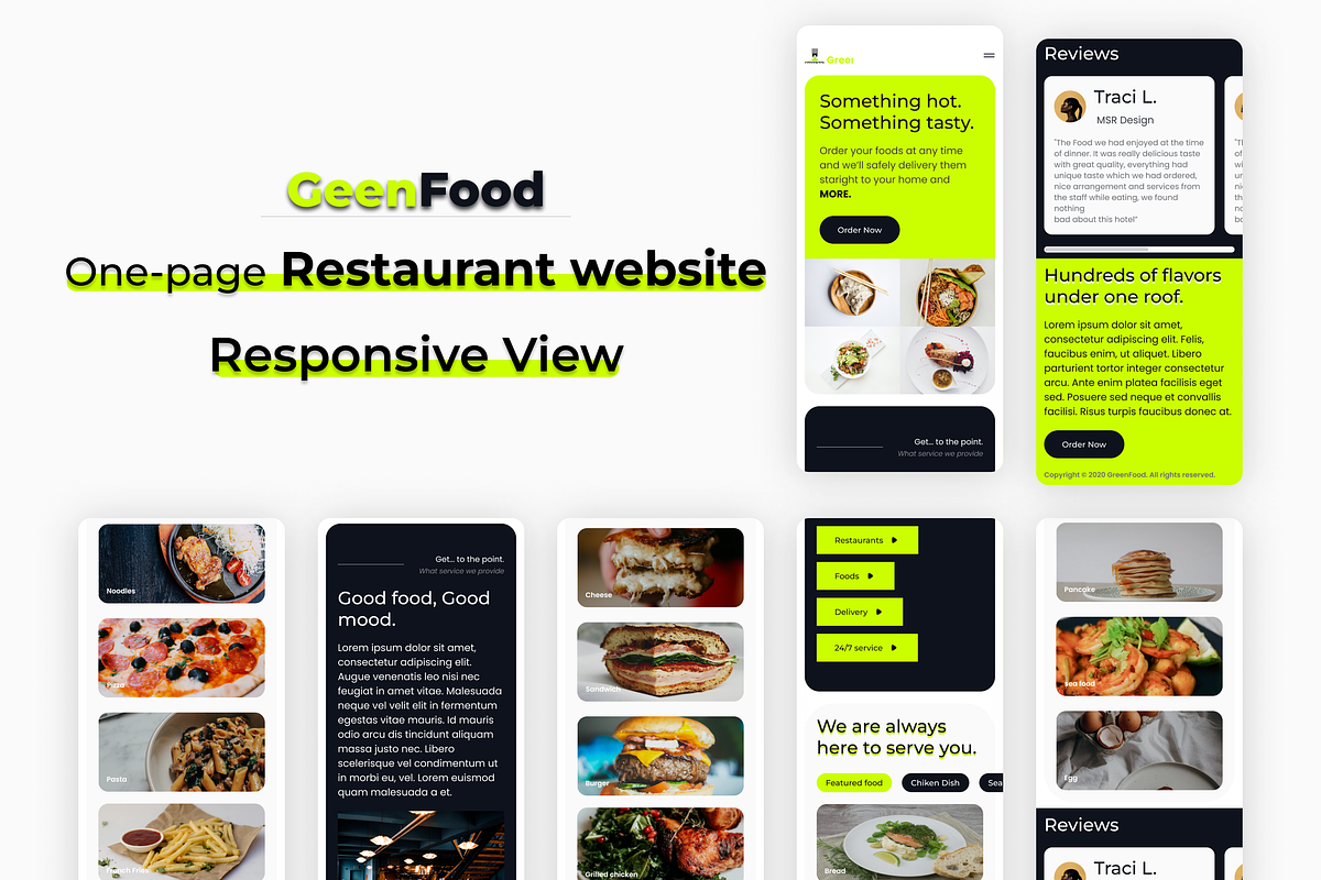 One-page Restaurant website, a Landing Page Template by Design Lab (Photo 1 of 7)