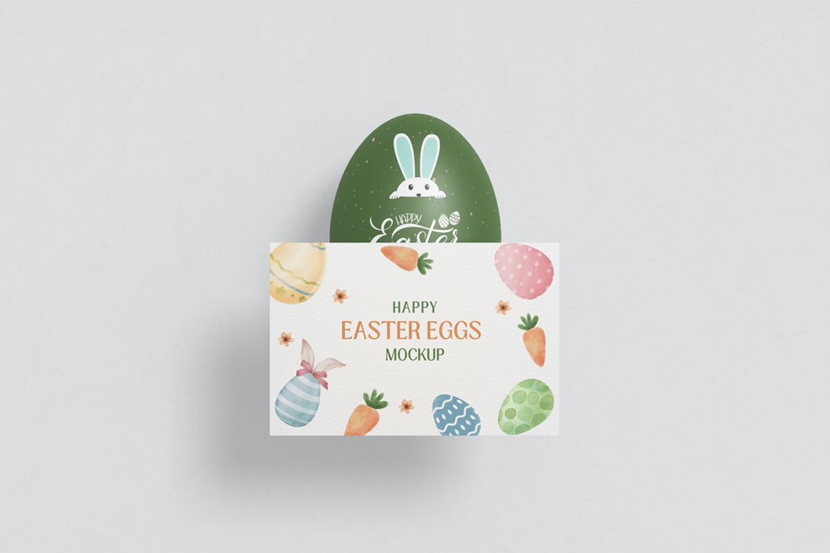 Easter Eggs and Postcard Mockup, an Advertising Mockup by Graphic Deal (Photo 10 of 10)