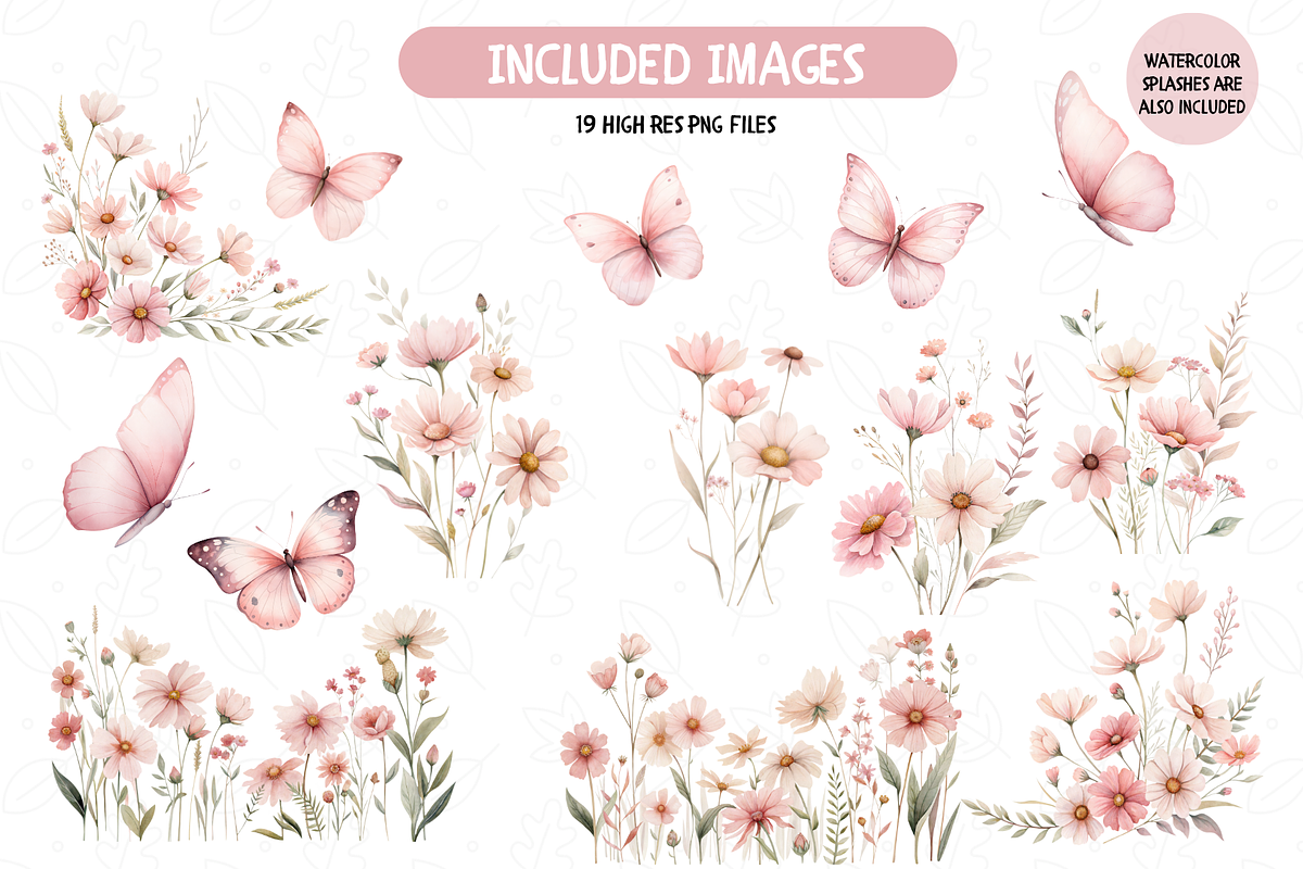 Butterfly Floral Png, Butterfly Clip, an Illustration by TatiMockup (Photo 2 of 3)