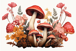 Whimsical Mushroom Flowers