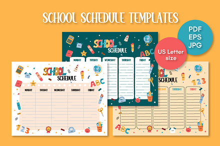 School Schedule Printable Templates