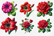 Watercolor Floral Clipart, an Illustration by Designworld (Thumbnail 2 of 6)