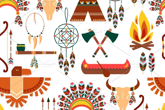 American Tribal Seamless Pattern