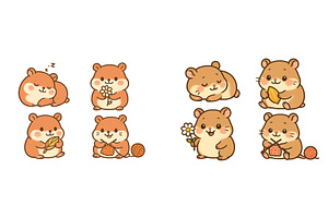 Cute hamsters engaged in various, an Animal Illustration by ZinetroN