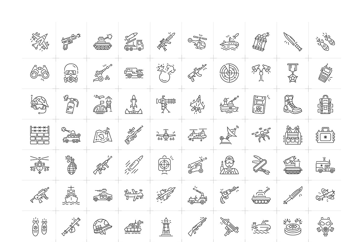 Military Icon Set, an Outline Icon by Prosymbols (Photo 5 of 5)