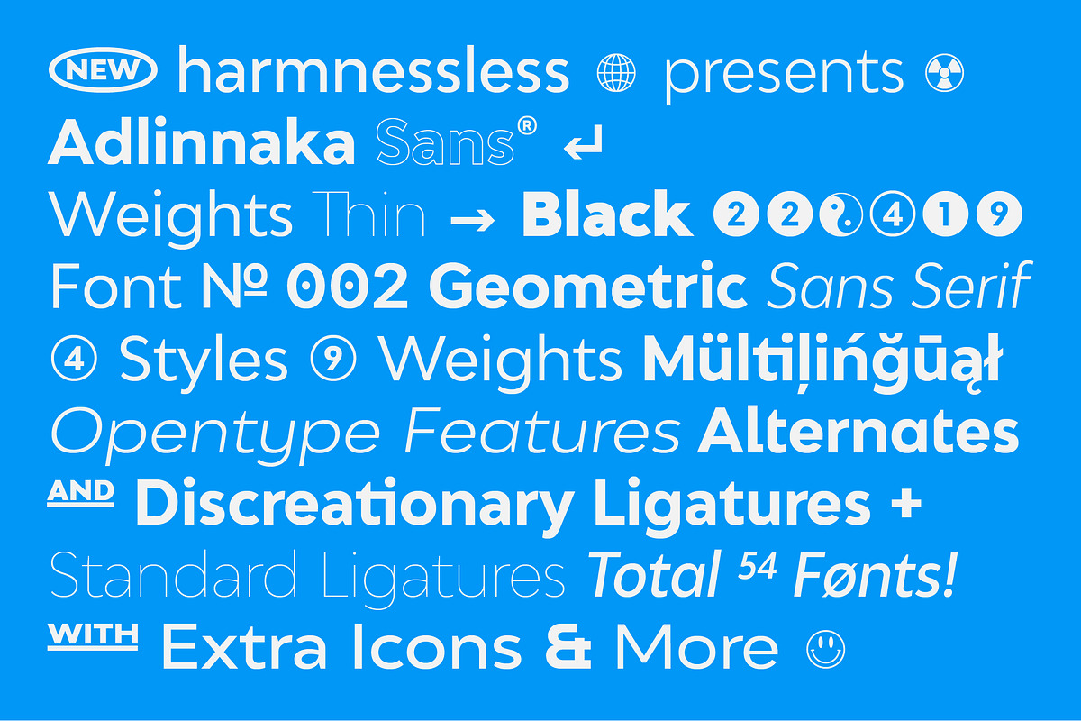 50% off Adlinnaka Sans - Font Family, a Sans Serif Font by HARMNESSLESS (Photo 2 of 11)