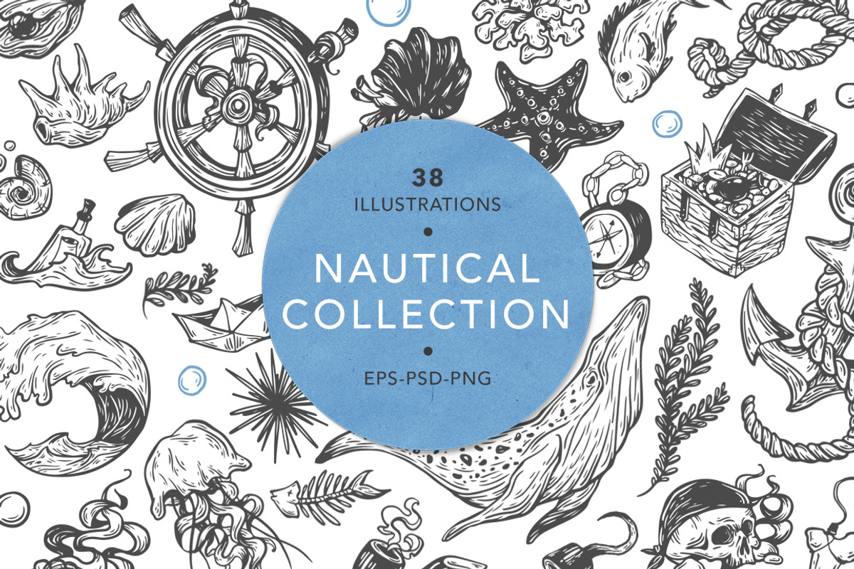 Nautical collection. Sea set., an Object Illustration by Olga Olmix (Photo 1 of 7)
