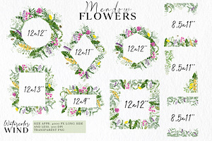 Wild Floral Clipart Meadow Flowers