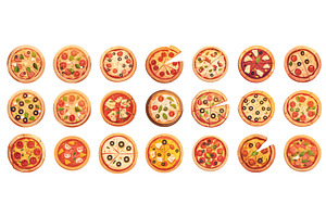 Cartoon pizza. Salami pepperoni, a Food Illustration by Stock-Smart-Start