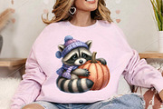 Watercolor Autumn Raccoons Clipart, an Illustration by Canvas Craft (Thumbnail 7 of 7)