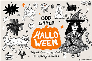 Odd Little Halloween doodle monsters, an Object Graphic by kostolom3ooo