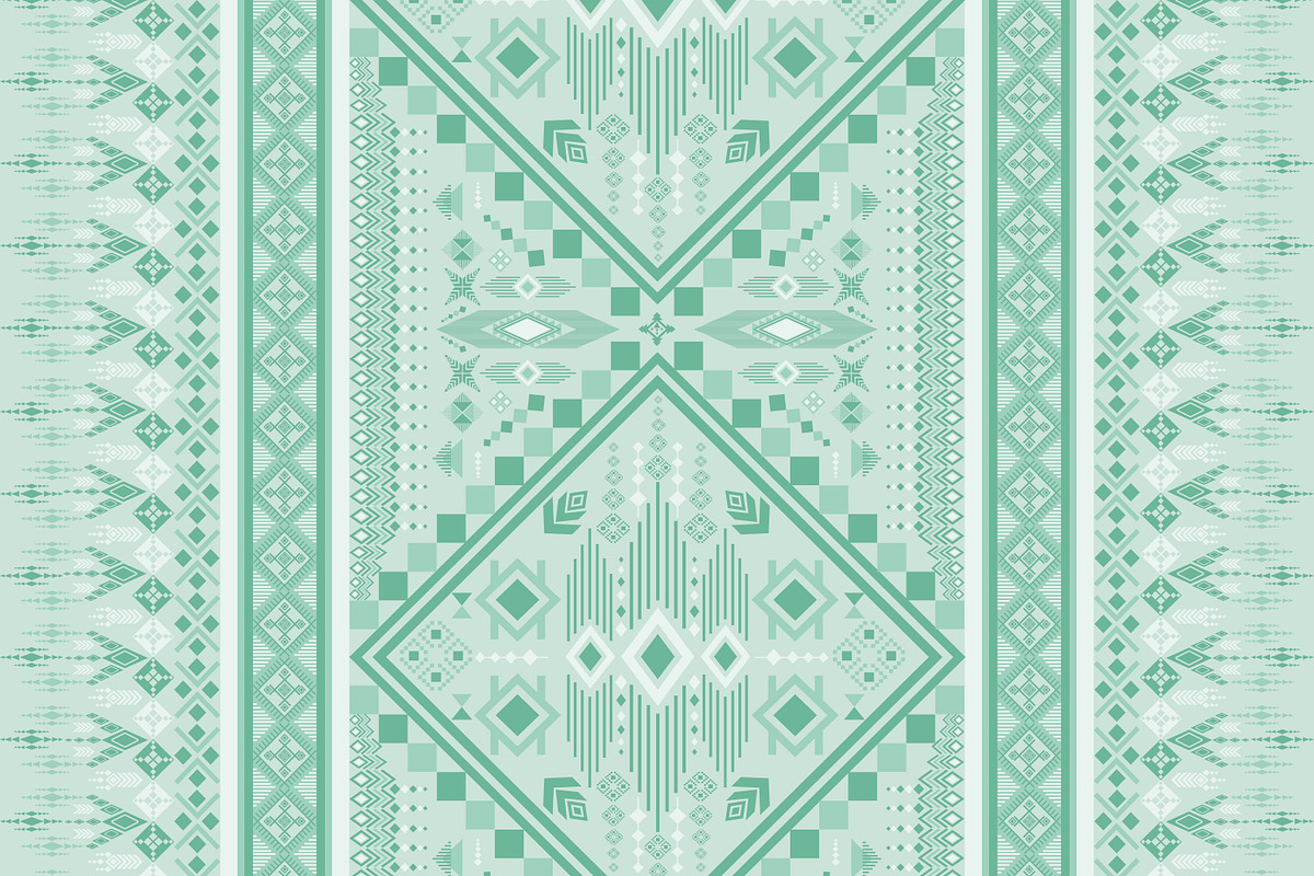 Green vertical tribal pattern, a Pattern Graphic by ThaiByGaew