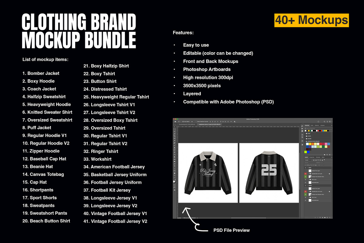 Clothing Brand PSD Mockups Bundle, a Shirt Mockup by Irhasalfahad (Photo 2 of 3)