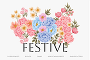 FESTIVE - Seasonal Flower Bundle, a Decorative Illustration by Artflorara (Thumbnail 1 of 17)